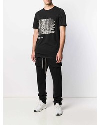 T-shirt à col rond imprimé noir et blanc Rick Owens DRKSHDW