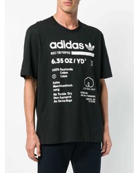 T-shirt à col rond imprimé noir et blanc adidas