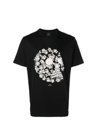 T-shirt à col rond imprimé noir et blanc Ps By Paul Smith