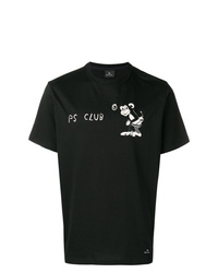 T-shirt à col rond imprimé noir et blanc Ps By Paul Smith