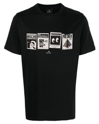 T-shirt à col rond imprimé noir et blanc PS Paul Smith