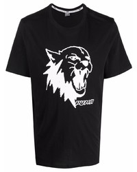 T-shirt à col rond imprimé noir et blanc Puma