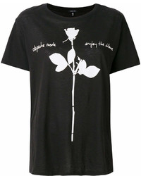 T-shirt à col rond imprimé noir et blanc R 13