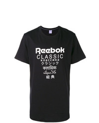 T-shirt à col rond imprimé noir et blanc Reebok