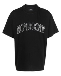 T-shirt à col rond imprimé noir et blanc Represent