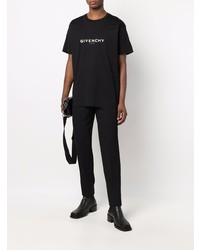 T-shirt à col rond imprimé noir et blanc Givenchy