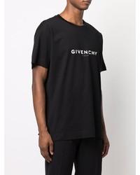 T-shirt à col rond imprimé noir et blanc Givenchy