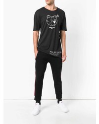 T-shirt à col rond imprimé noir et blanc Philipp Plein