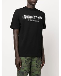 T-shirt à col rond imprimé noir et blanc Palm Angels