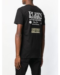 T-shirt à col rond imprimé noir et blanc Philipp Plein