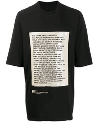 T-shirt à col rond imprimé noir et blanc Rick Owens DRKSHDW