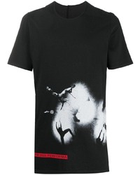 T-shirt à col rond imprimé noir et blanc Rick Owens DRKSHDW