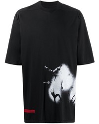 T-shirt à col rond imprimé noir et blanc Rick Owens DRKSHDW