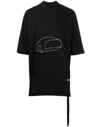 T-shirt à col rond imprimé noir et blanc Rick Owens DRKSHDW