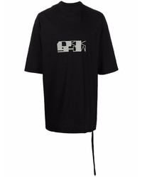 T-shirt à col rond imprimé noir et blanc Rick Owens DRKSHDW