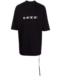 T-shirt à col rond imprimé noir et blanc Rick Owens DRKSHDW