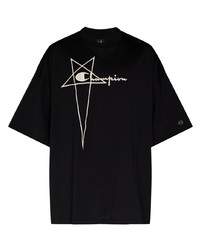 T-shirt à col rond imprimé noir et blanc Rick Owens DRKSHDW