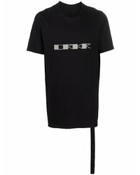 T-shirt à col rond imprimé noir et blanc Rick Owens