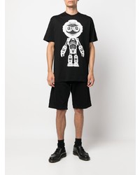 T-shirt à col rond imprimé noir et blanc Philipp Plein