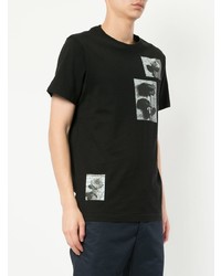 T-shirt à col rond imprimé noir et blanc Kent & Curwen