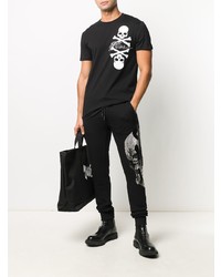 T-shirt à col rond imprimé noir et blanc Philipp Plein