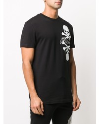 T-shirt à col rond imprimé noir et blanc Philipp Plein