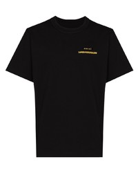 T-shirt à col rond imprimé noir et blanc Sacai