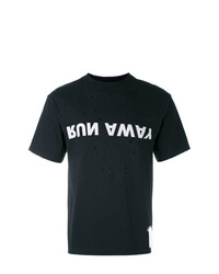 T-shirt à col rond imprimé noir et blanc Satisfy