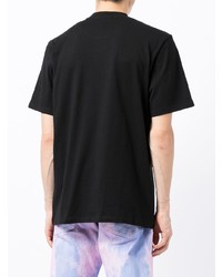 T-shirt à col rond imprimé noir et blanc MSGM