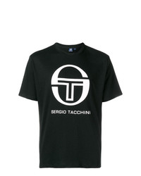 T-shirt à col rond imprimé noir et blanc Sergio Tacchini