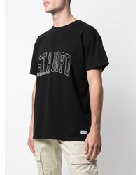 T-shirt à col rond imprimé noir et blanc Stampd