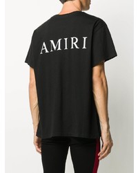 T-shirt à col rond imprimé noir et blanc Amiri