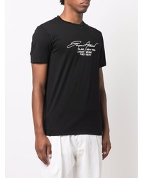 T-shirt à col rond imprimé noir et blanc Emporio Armani