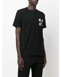 T-shirt à col rond imprimé noir et blanc Off-White