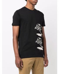 T-shirt à col rond imprimé noir et blanc PS Paul Smith