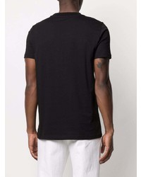 T-shirt à col rond imprimé noir et blanc Trussardi