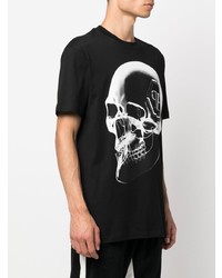 T-shirt à col rond imprimé noir et blanc Philipp Plein