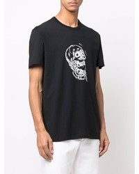 T-shirt à col rond imprimé noir et blanc Alexander McQueen