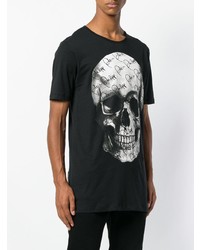 T-shirt à col rond imprimé noir et blanc Philipp Plein