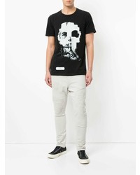 T-shirt à col rond imprimé noir et blanc RH45