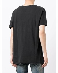 T-shirt à col rond imprimé noir et blanc Ksubi