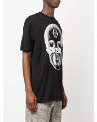 T-shirt à col rond imprimé noir et blanc Philipp Plein