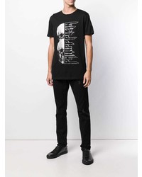 T-shirt à col rond imprimé noir et blanc Philipp Plein