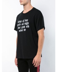 T-shirt à col rond imprimé noir et blanc Amiri