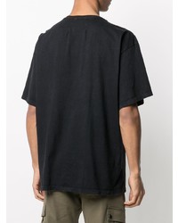 T-shirt à col rond imprimé noir et blanc Rhude