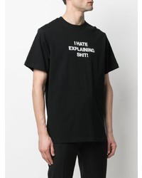 T-shirt à col rond imprimé noir et blanc 424