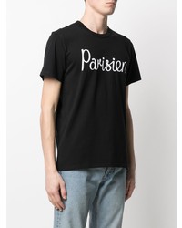 T-shirt à col rond imprimé noir et blanc MAISON KITSUNÉ