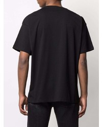 T-shirt à col rond imprimé noir et blanc Raf Simons