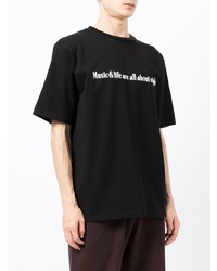 T-shirt à col rond imprimé noir et blanc BAPE BLACK *A BATHING APE®