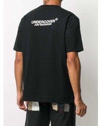 T-shirt à col rond imprimé noir et blanc Undercover